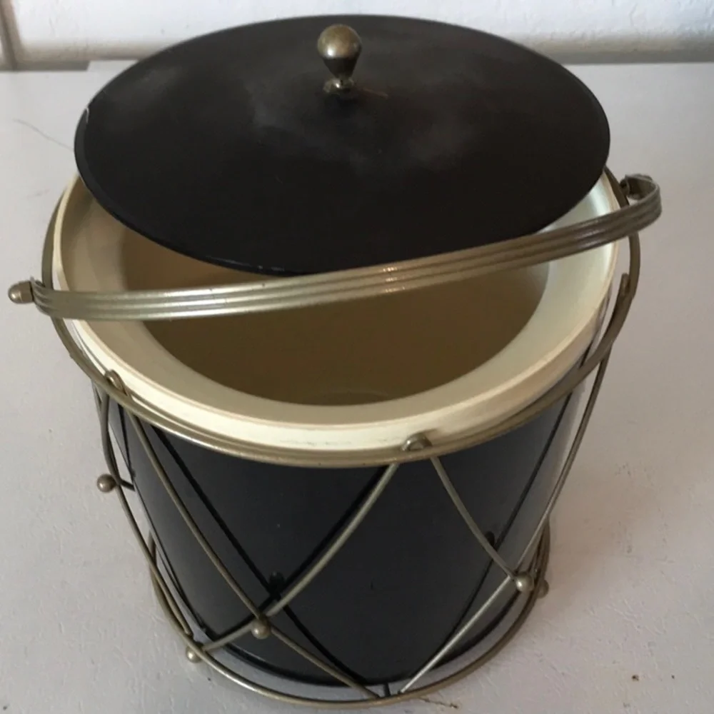 Thermos Insulated Ice Tub Mid Century Modern Ice Bucket Removable Holder